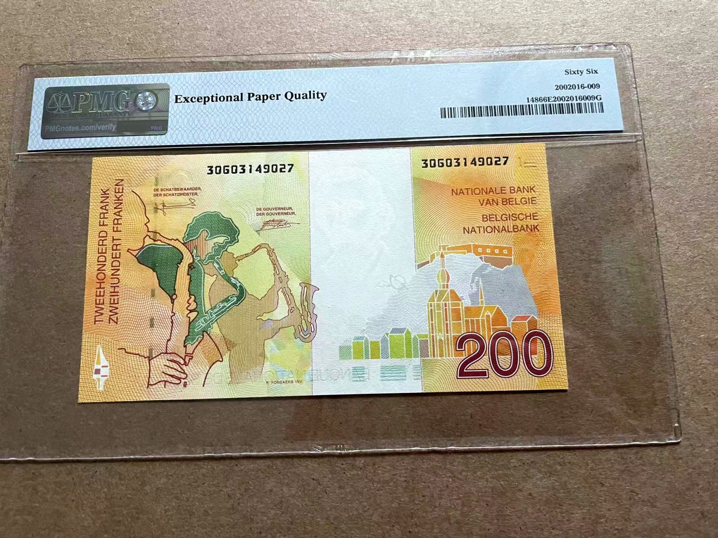 【Blue Auction】✨世界纸币精拍第406期【精】 比利时 1995年200法郎 萨克斯 PMG66EPQ 