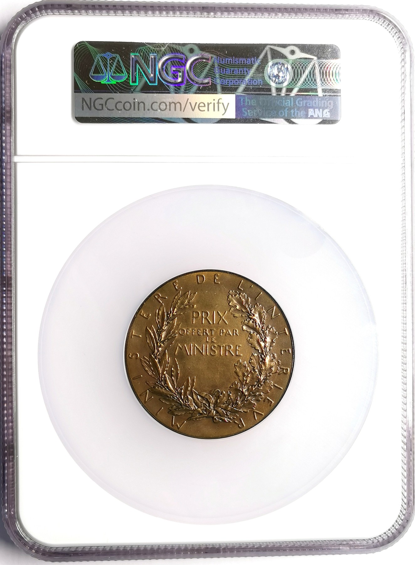 凡希社世界钱币微拍第二百五十七期（感恩专场） 十九世纪法国内政部戎装玛丽安娜纪念铜章NGC-MS63 Roty作品！
