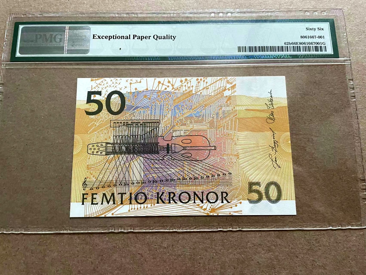 【Blue Auction】✨世界纸币精拍第406期【精】 瑞典 2003年50克朗 夜莺 PMG66EPQ 