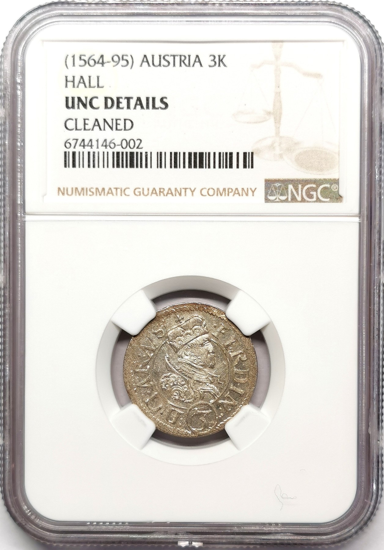 凡希社世界钱币微拍第二百五十七期（感恩专场） 1564-95神罗3K银辅币NGC-UNCD