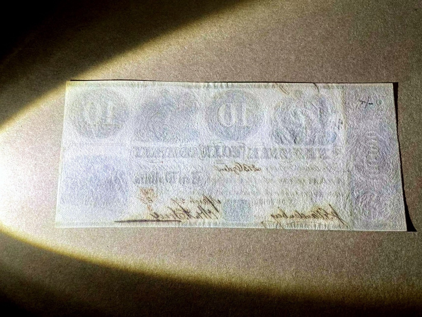 【Blue Auction】✨世界纸币精拍第406期【精】 【手签实钞 罕见品种】美国 纽约 早期 1838年10美金 双面设计精美 发行量仅1万张 UNC 该品相非常难得（近200年了 角自然轻微磨圆）