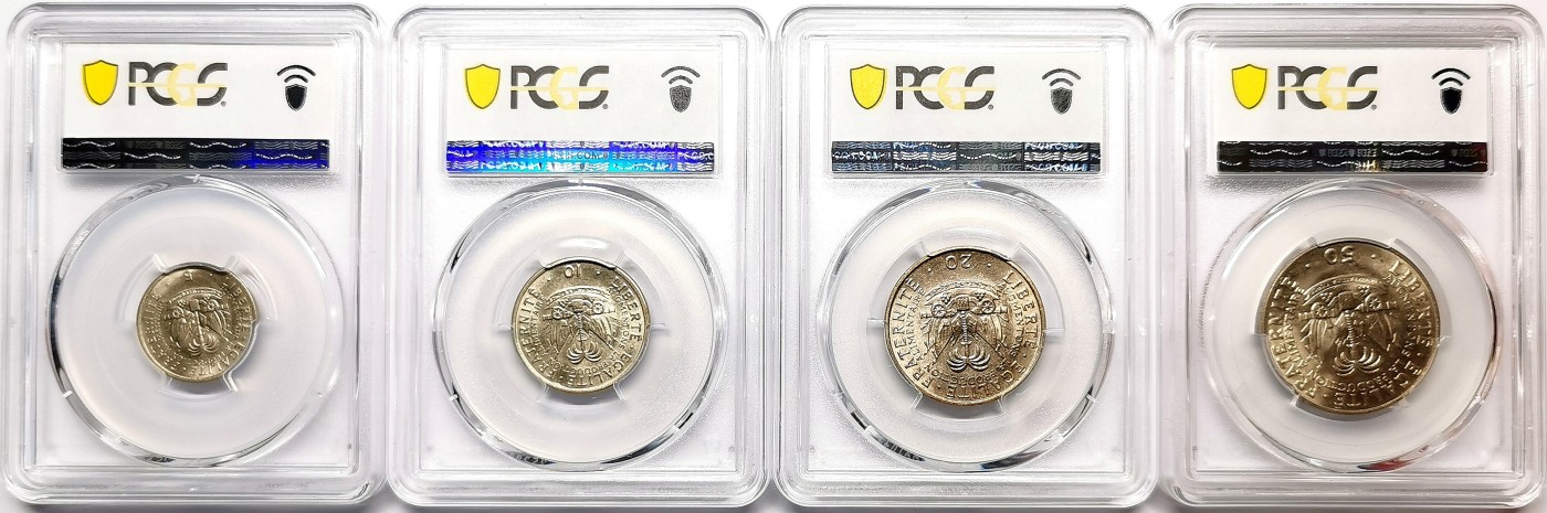 凡希社世界钱币微拍第二百五十七期（感恩专场） 1975海地5分～50分四枚套NGC-MS65