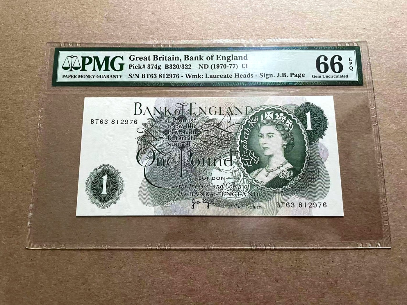 【Blue Auction】✨世界纸币精拍第406期【精】 英国 C序列 1970-77年1镑 PMG66EPQ 