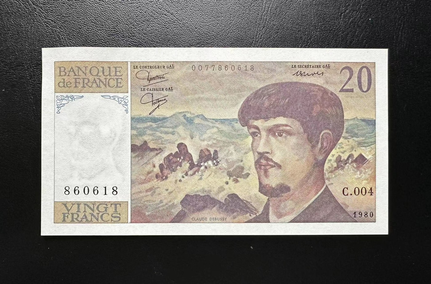 【Blue Auction】✨世界纸币精拍第406期【精】 【倒置号】法国 1980年20法郎 UNC