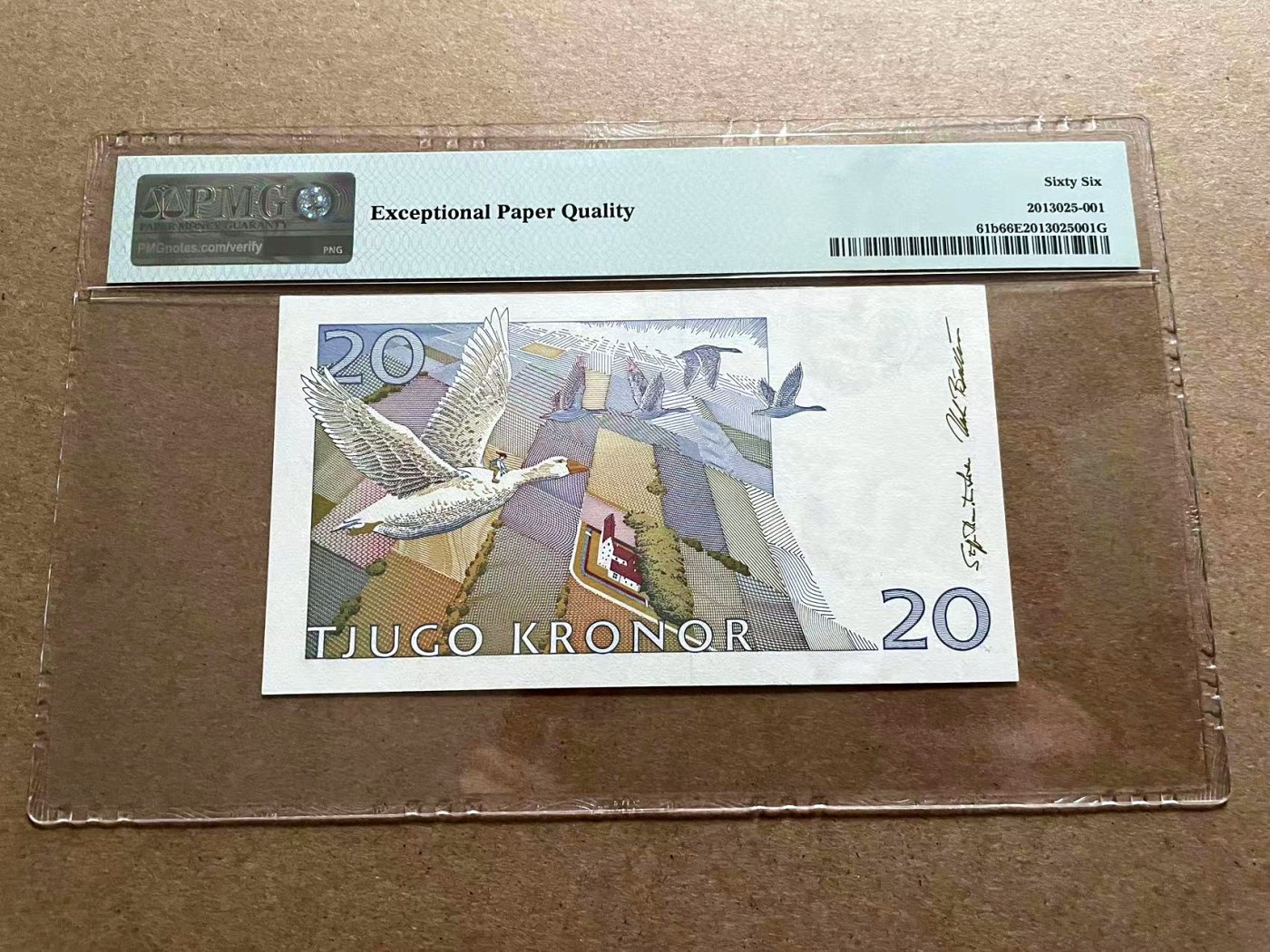 【Blue Auction】✨世界纸币精拍第406期【精】 瑞典 1994-95年20克朗 PMG66EPQ 