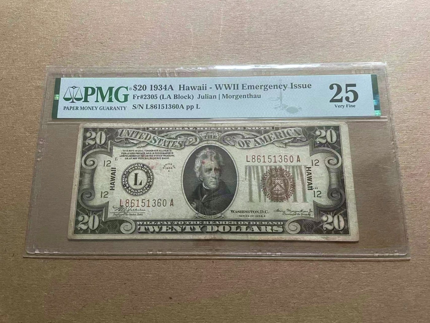 【Blue Auction】✨世界纸币精拍第406期【精】 【无47】美国 1934A20美金 夏威夷券 PMG25