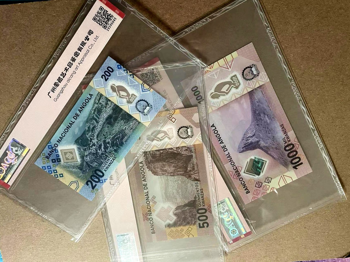 【Blue Auction】✨世界纸币精拍第406期【精】 【一组5张】安哥拉 200-5000克瓦查 ACG70EPQ星星-68EPQ 高分套