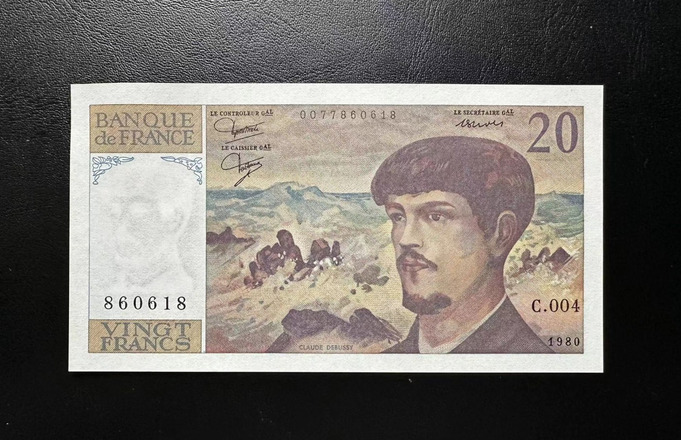 【Blue Auction】✨世界纸币精拍第406期【精】 【倒置号】法国 1980年20法郎 UNC