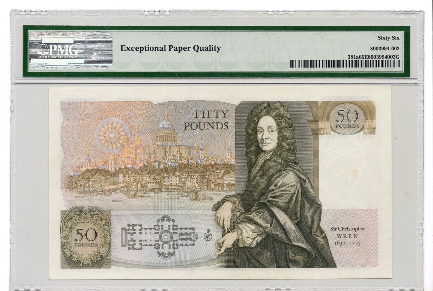 【Blue Auction】✨世界纸币精拍第406期【精】 【A01首发冠 初版】英国 D序列 1981-88年50镑 PMG66EPQ 