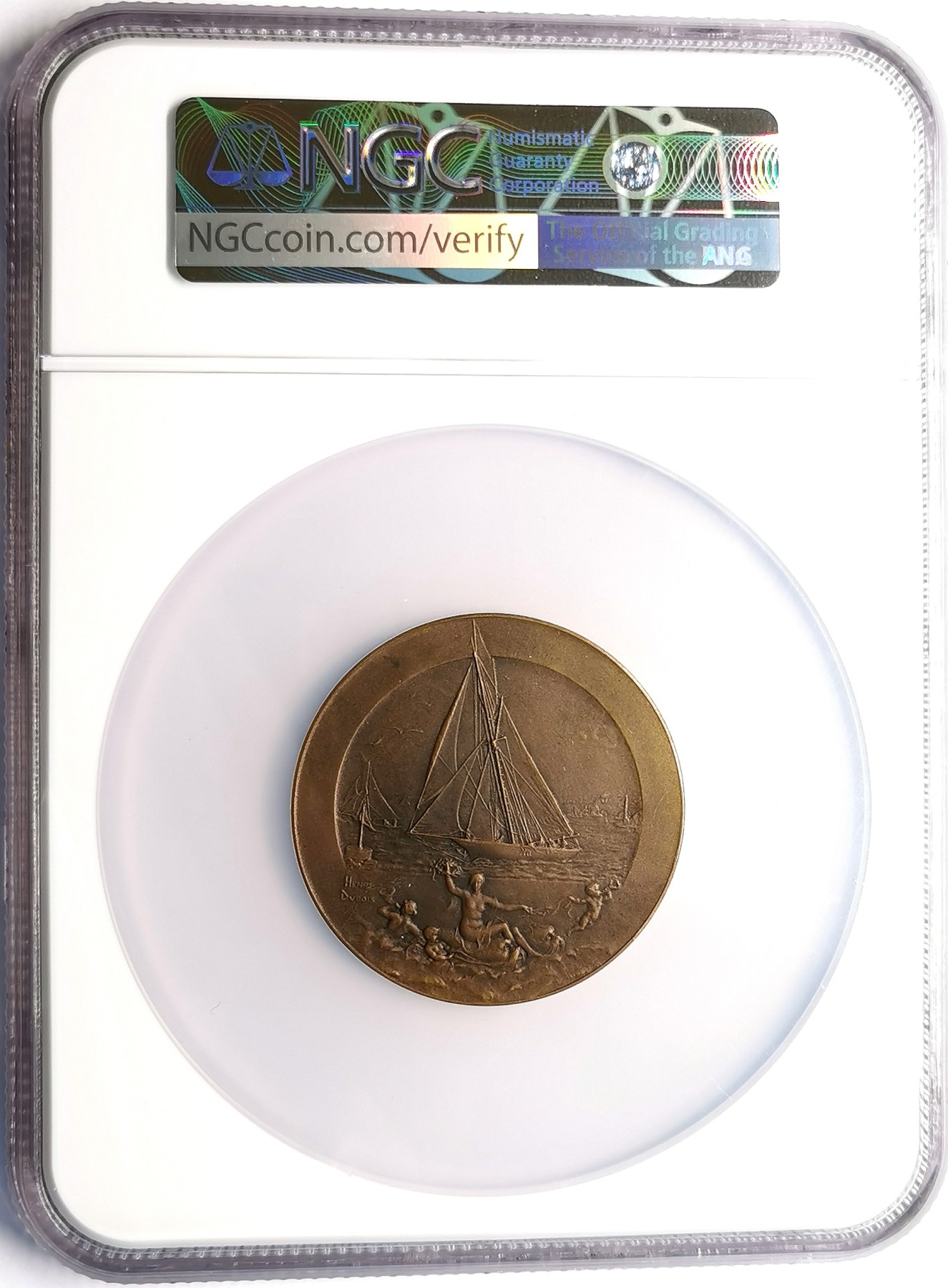凡希社世界钱币微拍第二百五十七期（感恩专场） 1836法国海事铜质奖章NGC-MS64 Dubois作品！