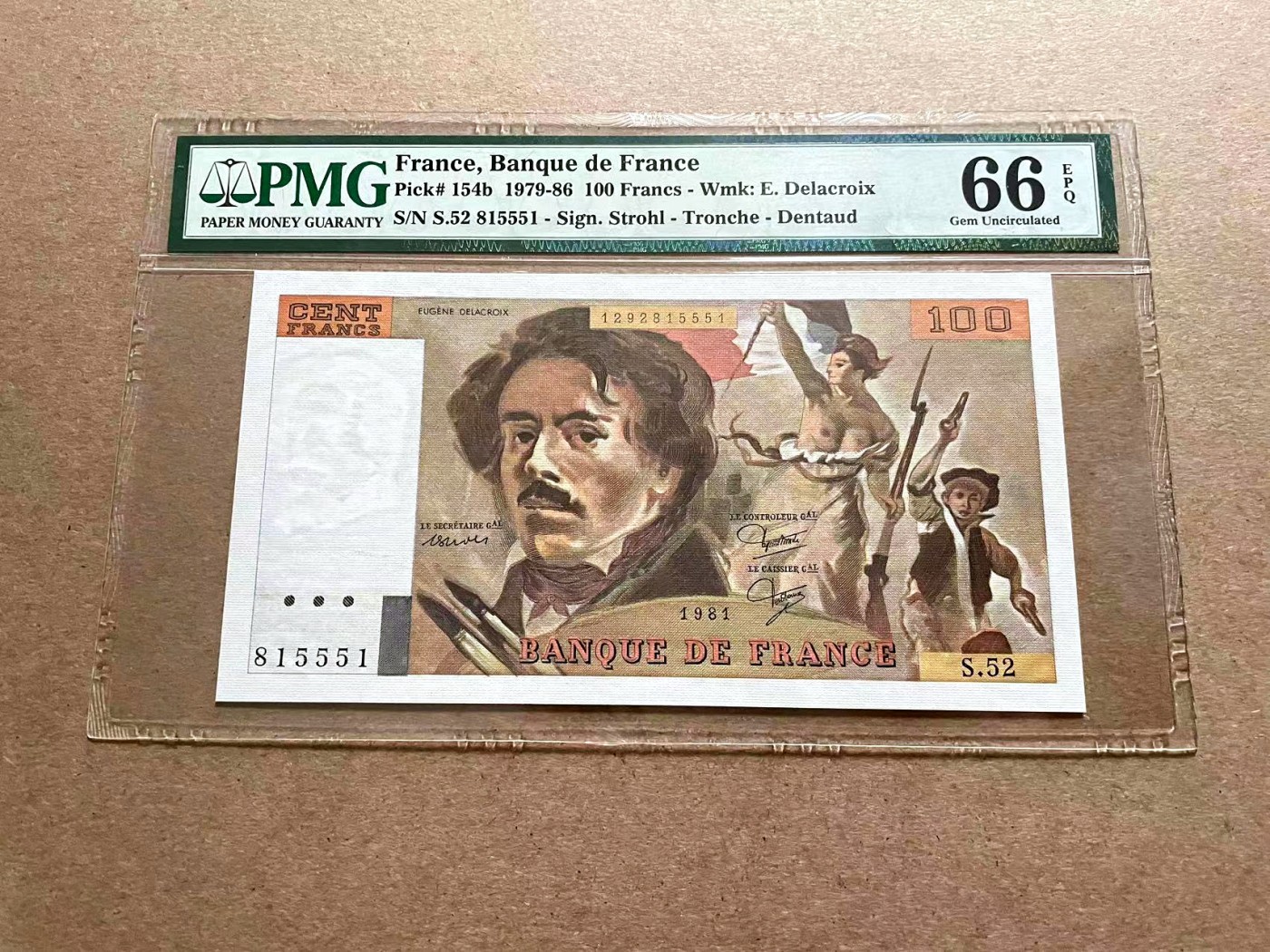 【Blue Auction】✨世界纸币精拍第406期【精】 【无47】法国 1981年100法郎 PMG66EPQ 