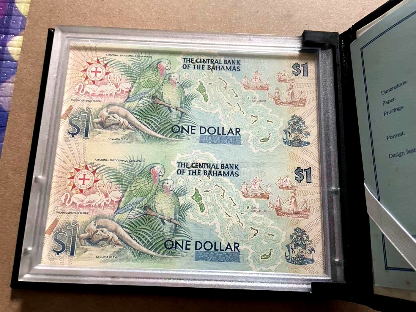 【Blue Auction】✨世界纸币精拍第406期【精】 【原装带册 连体钞 无47】巴哈马 1974年1元 全新UNC 哥伦布