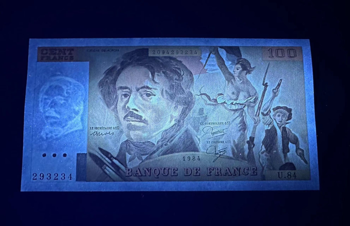 【Blue Auction】✨世界纸币精拍第406期【精】 法国 1984年100法郎 自由引导人民 UNC