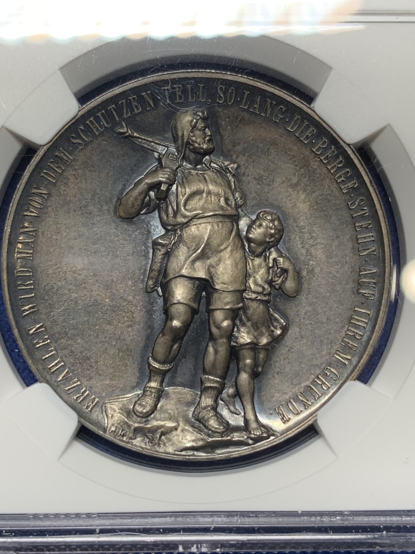 《竞宝斋》第224场-周日，周一，周二 3场 (全场包邮) NGC MS63 瑞士1895阿尔多夫父与子银章