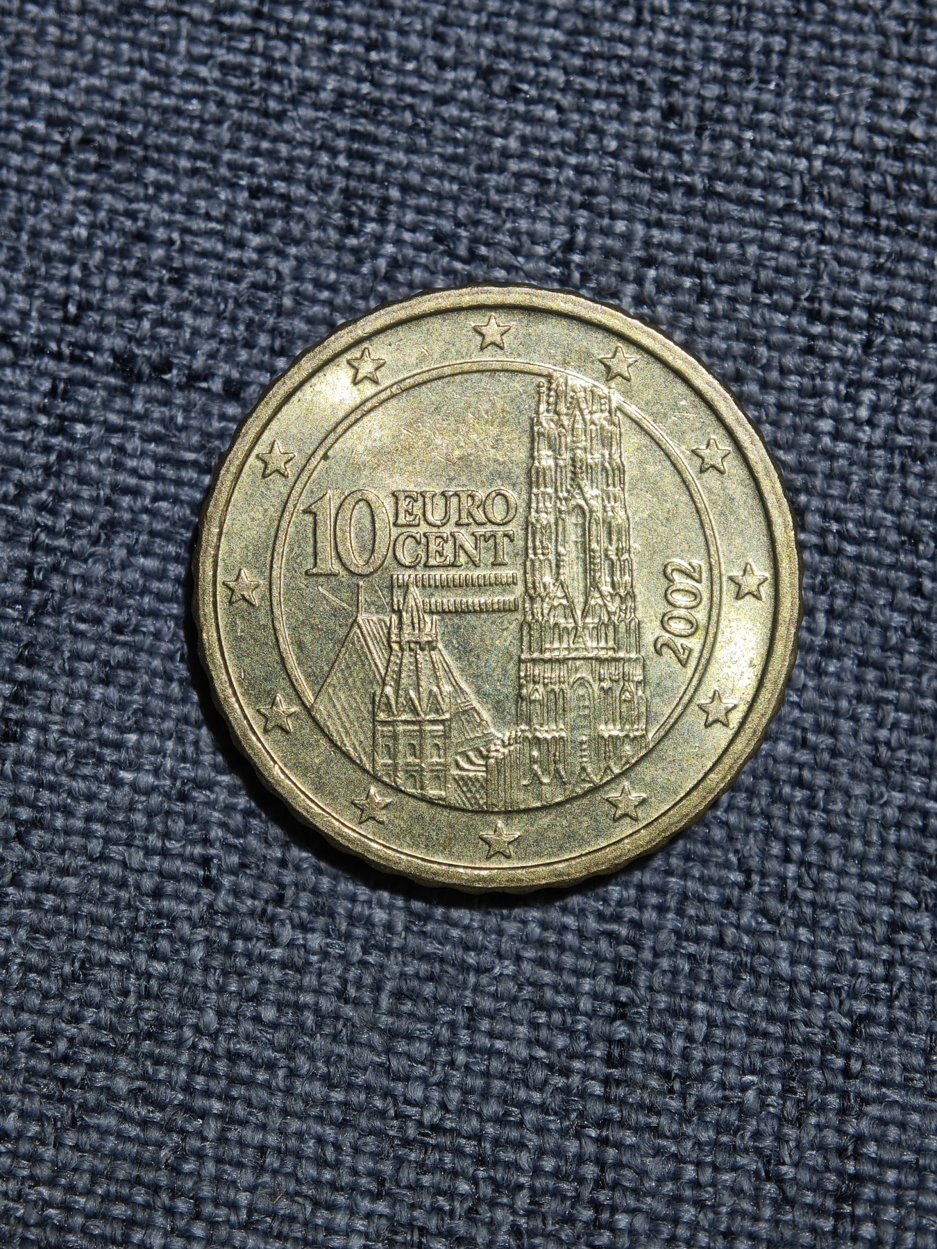 外国硬币收藏第5期 奥地利2002年圣斯蒂芬教堂10分铜币