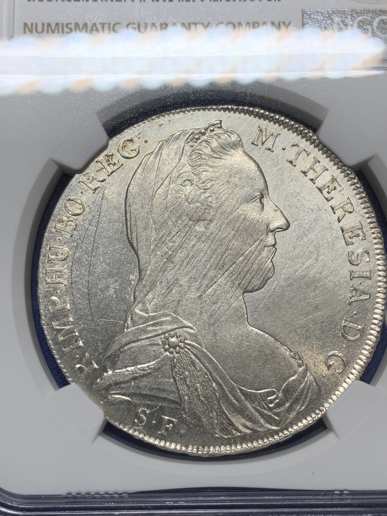 《竞宝斋》第224场-周日，周一，周二 3场 (全场包邮) NGC-UNCD 米兰1780年大奶妈银币 1815-30年早期后铸 强转光状态