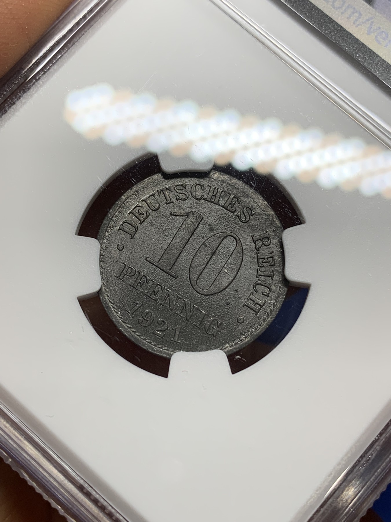 《竞宝斋》第224场-周日，周一，周二 3场 (全场包邮) NGC-MS64 德国（1921年）10芬尼锌币 亚军分，少见好品