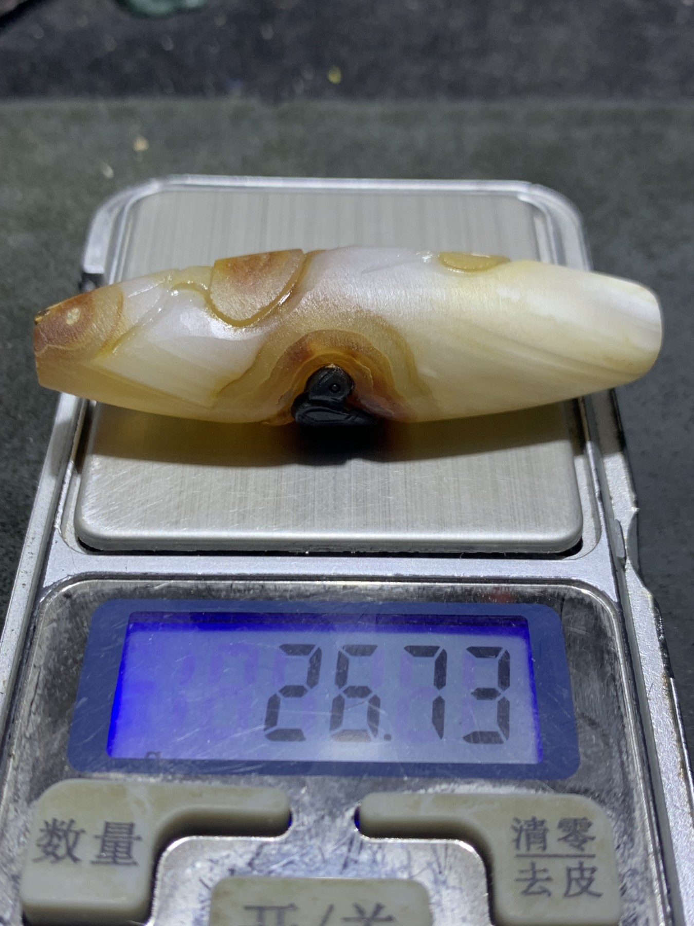 精美亚光高玉化原皮巴西玛瑙手工俏色巧雕长寿龟随形吊坠一个