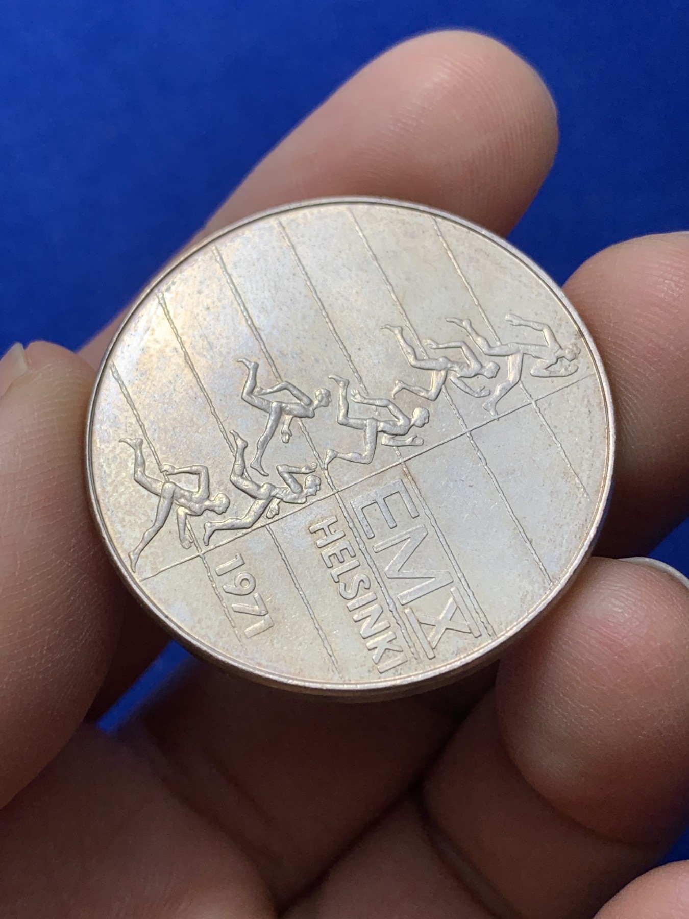 《竞宝斋》第224场-周日，周一，周二 3场 (全场包邮) 芬兰1971年第十届欧洲田径锦标赛10马克纪念银币