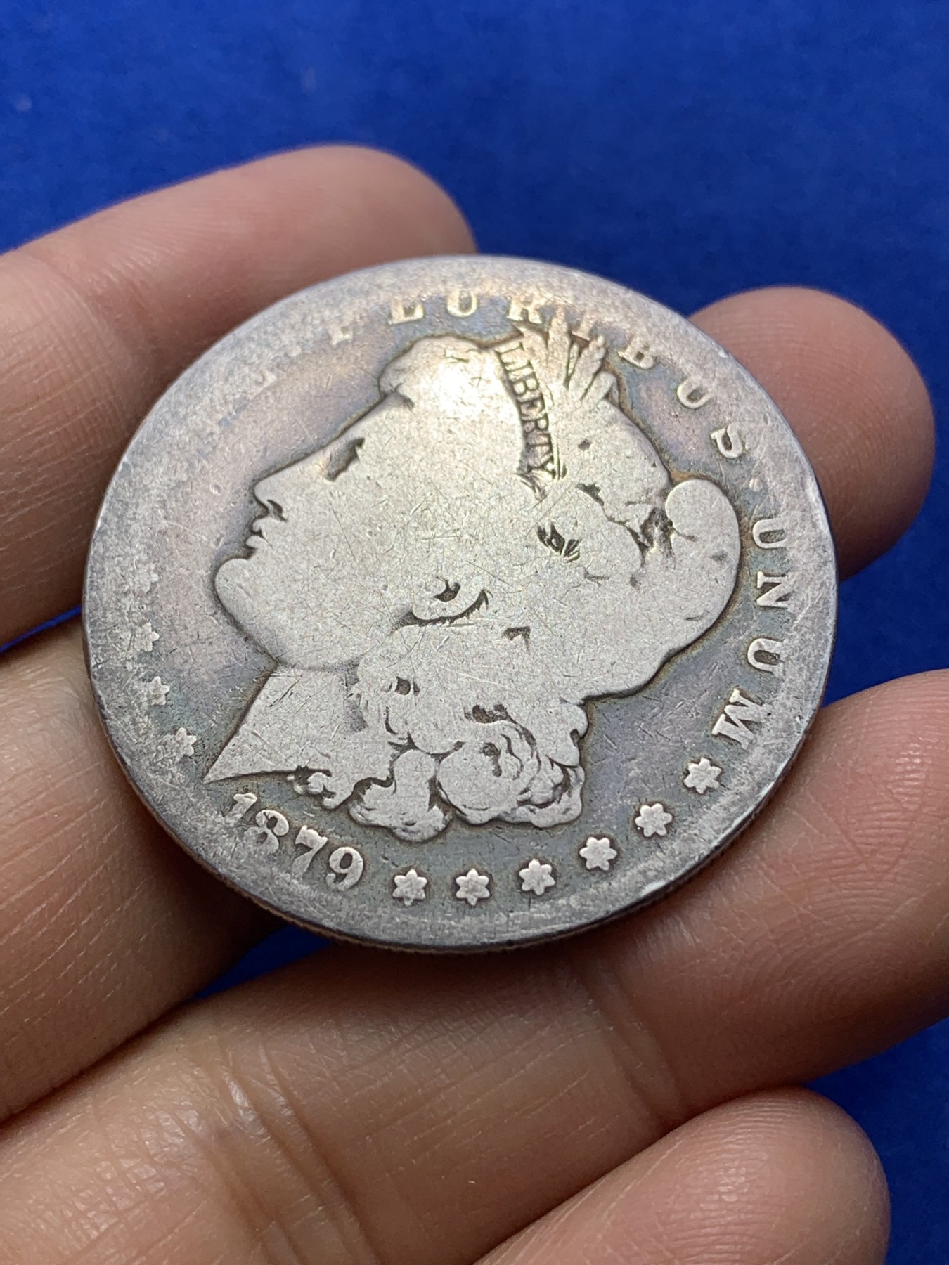 《竞宝斋》第224场-周日，周一，周二 3场 (全场包邮) 美国1879年摩根1美元银币 圆润光洁 手感极好