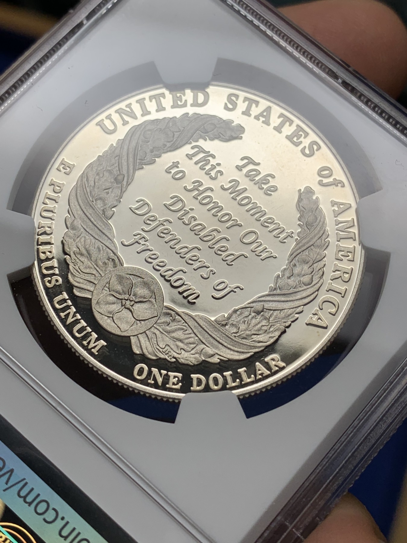 《竞宝斋》第224场-周日，周一，周二 3场 (全场包邮) NGC PF69UC 美国2010年残疾军人1美元大银币