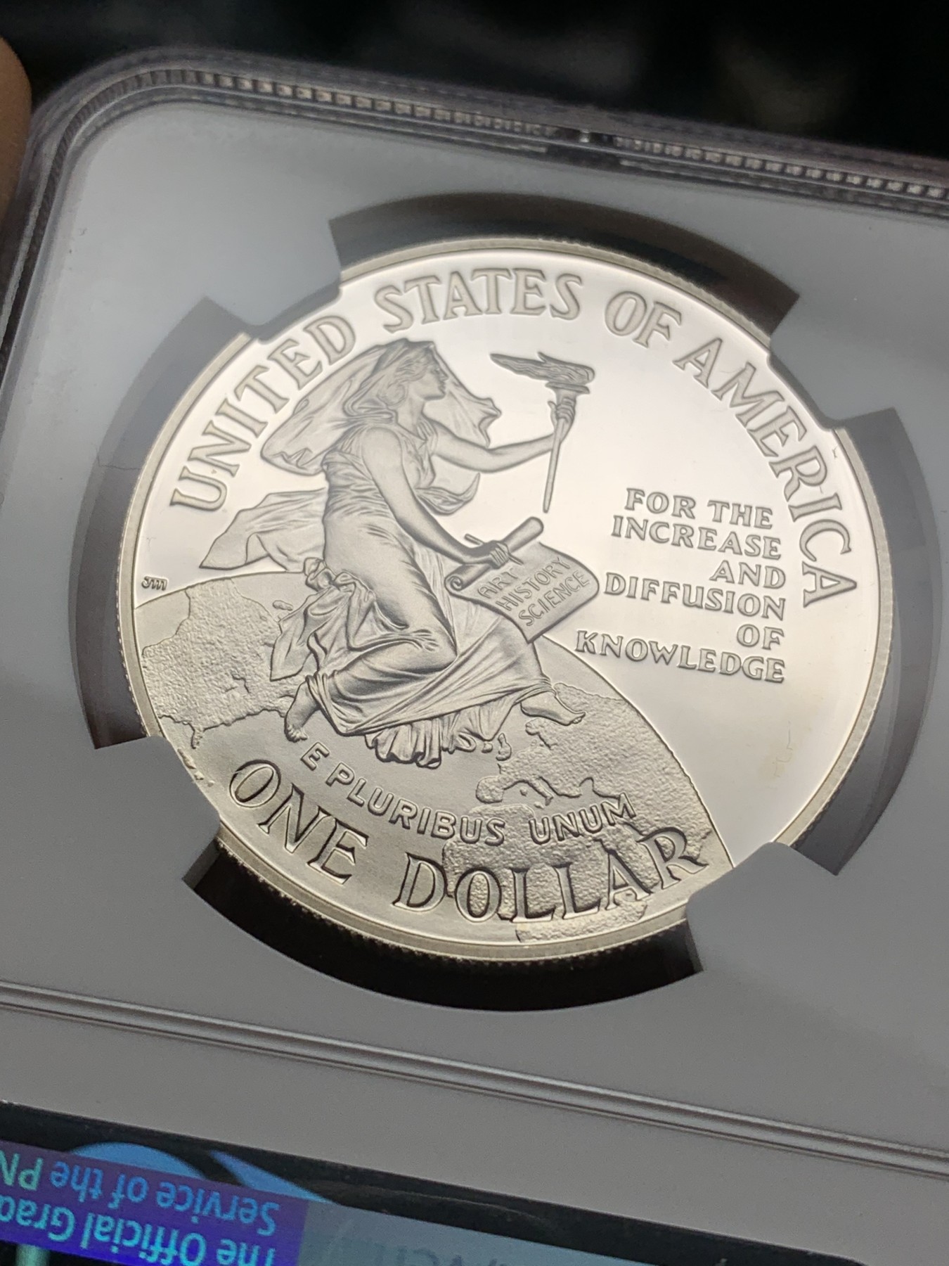 《竞宝斋》第224场-周日，周一，周二 3场 (全场包邮) NGC PF69UC 美国1996年史密森尼学会1美元大银币