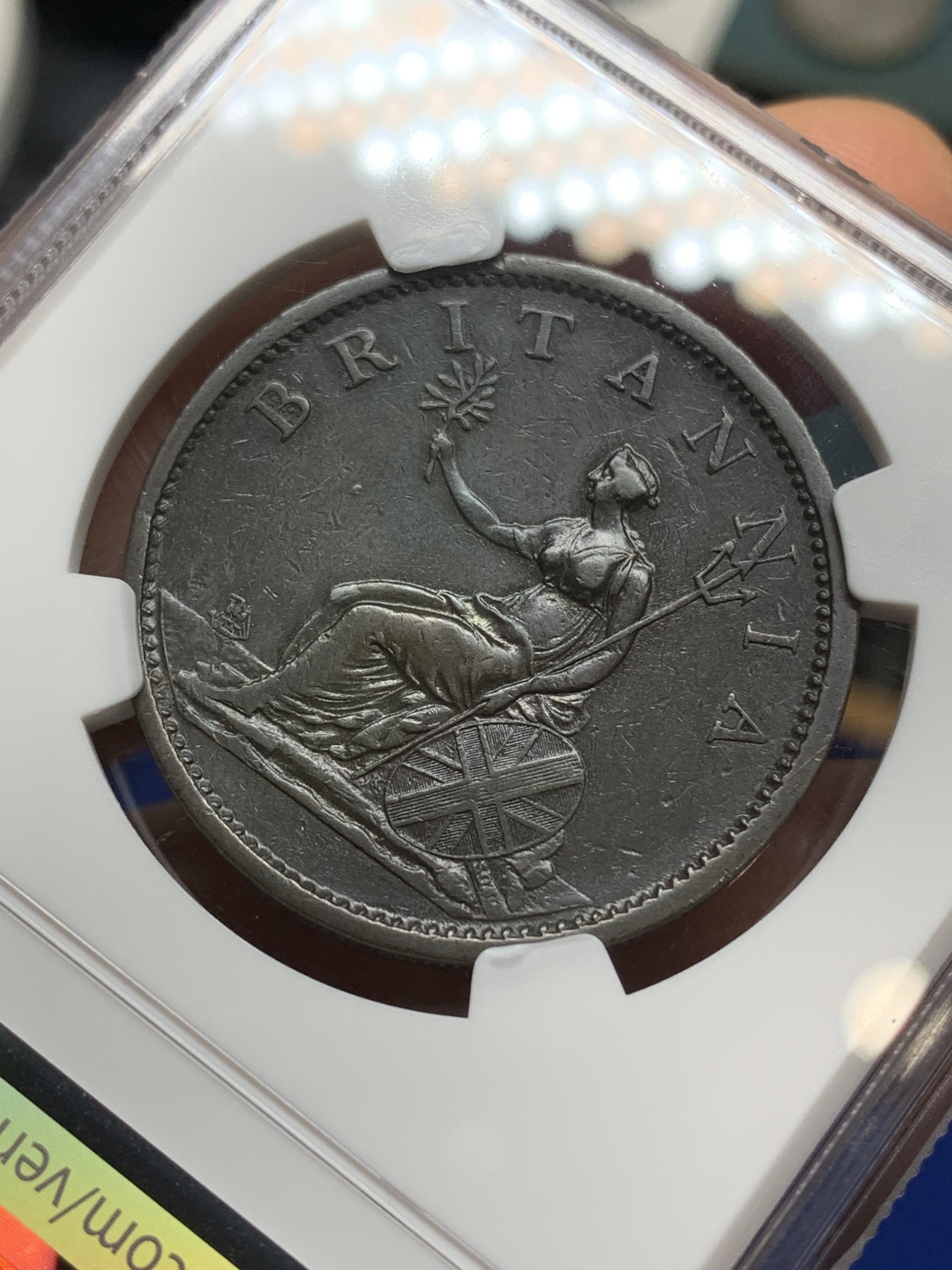 《竞宝斋》第224场-周日，周一，周二 3场 (全场包邮) NGC XFD 1806年英国乔三1便士铜币