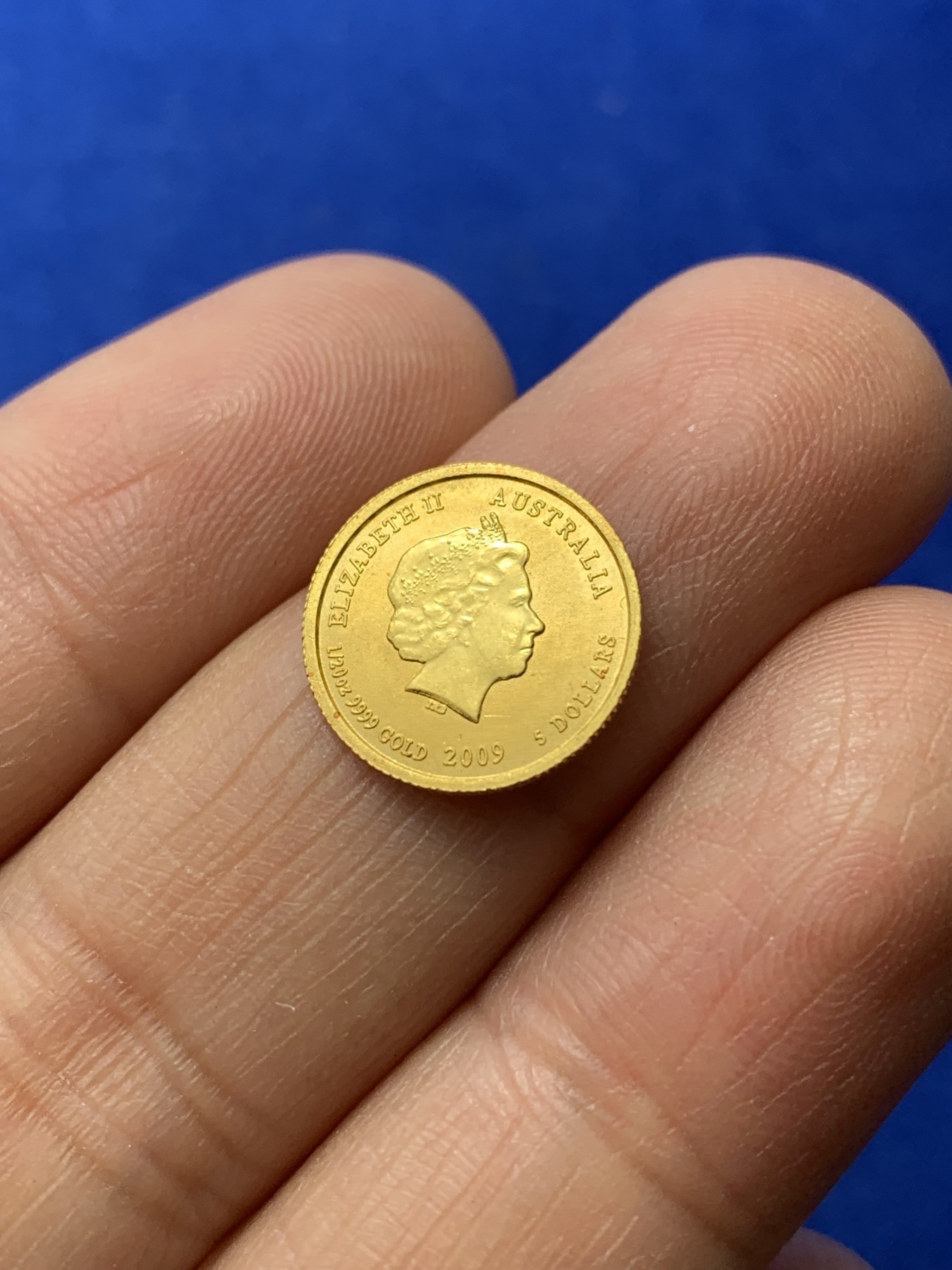 《竞宝斋》第224场-周日，周一，周二 3场 (全场包邮) 澳大利亚2009年生肖牛彩色金币 1.55克 9999金