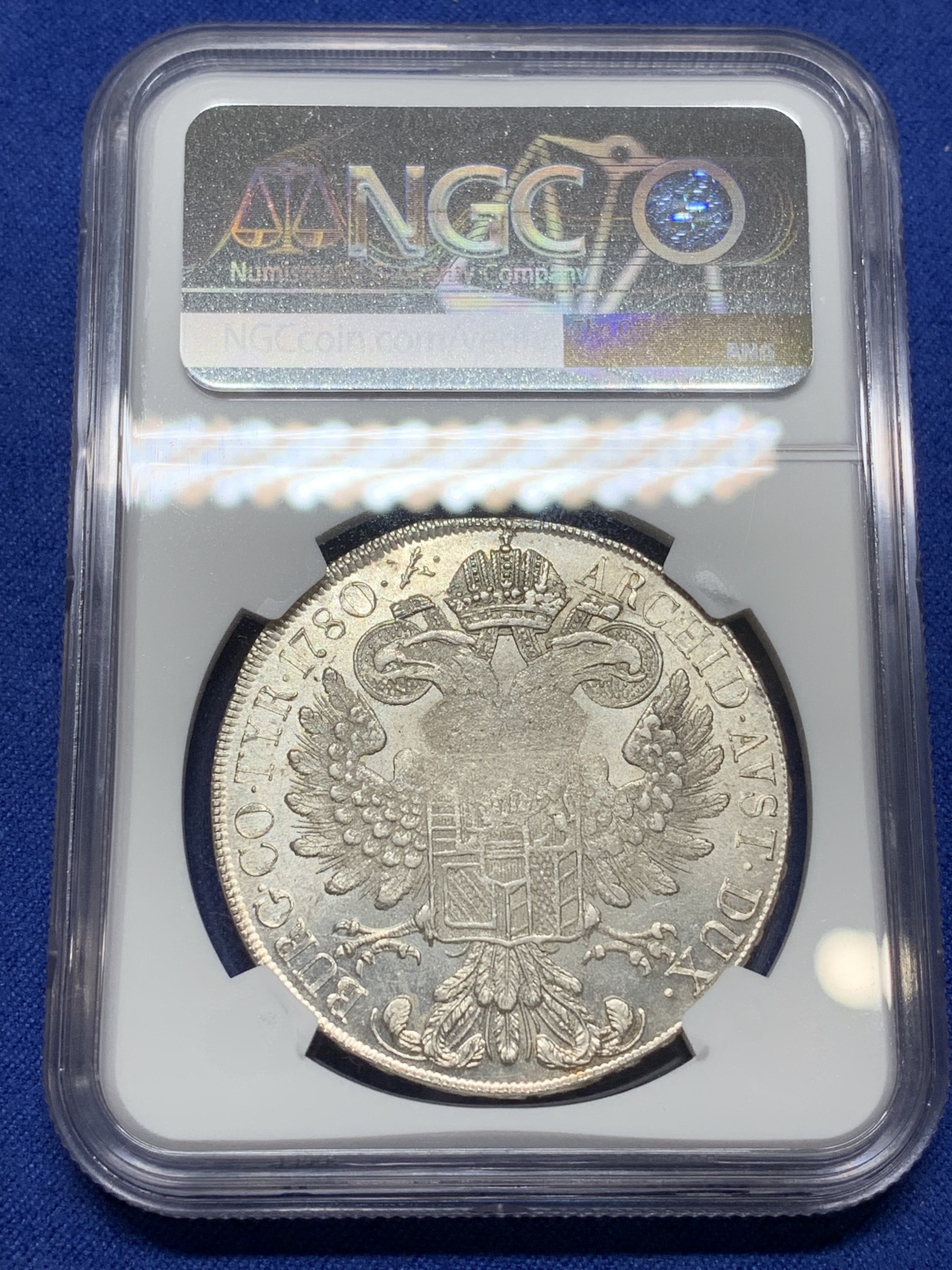 《竞宝斋》第224场-周日，周一，周二 3场 (全场包邮) NGC-UNCD 米兰1780年大奶妈银币 1815-30年早期后铸 强转光状态