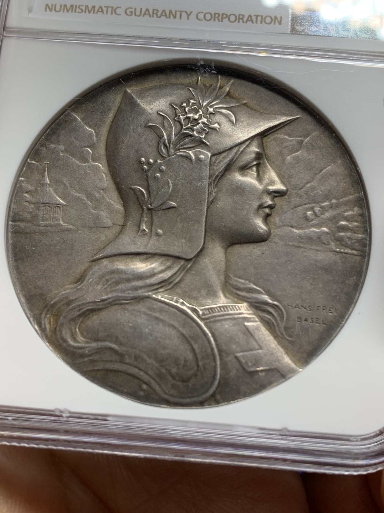 《竞宝斋》第224场-周日，周一，周二 3场 (全场包邮) NGC MS63 瑞士1901卢塞恩射击节银章