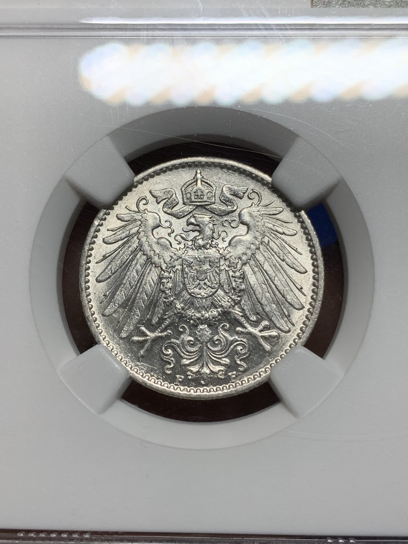 《竞宝斋》第224场-周日，周一，周二 3场 (全场包邮) NGC-MS61 德国（1915年）F厂1马克银币