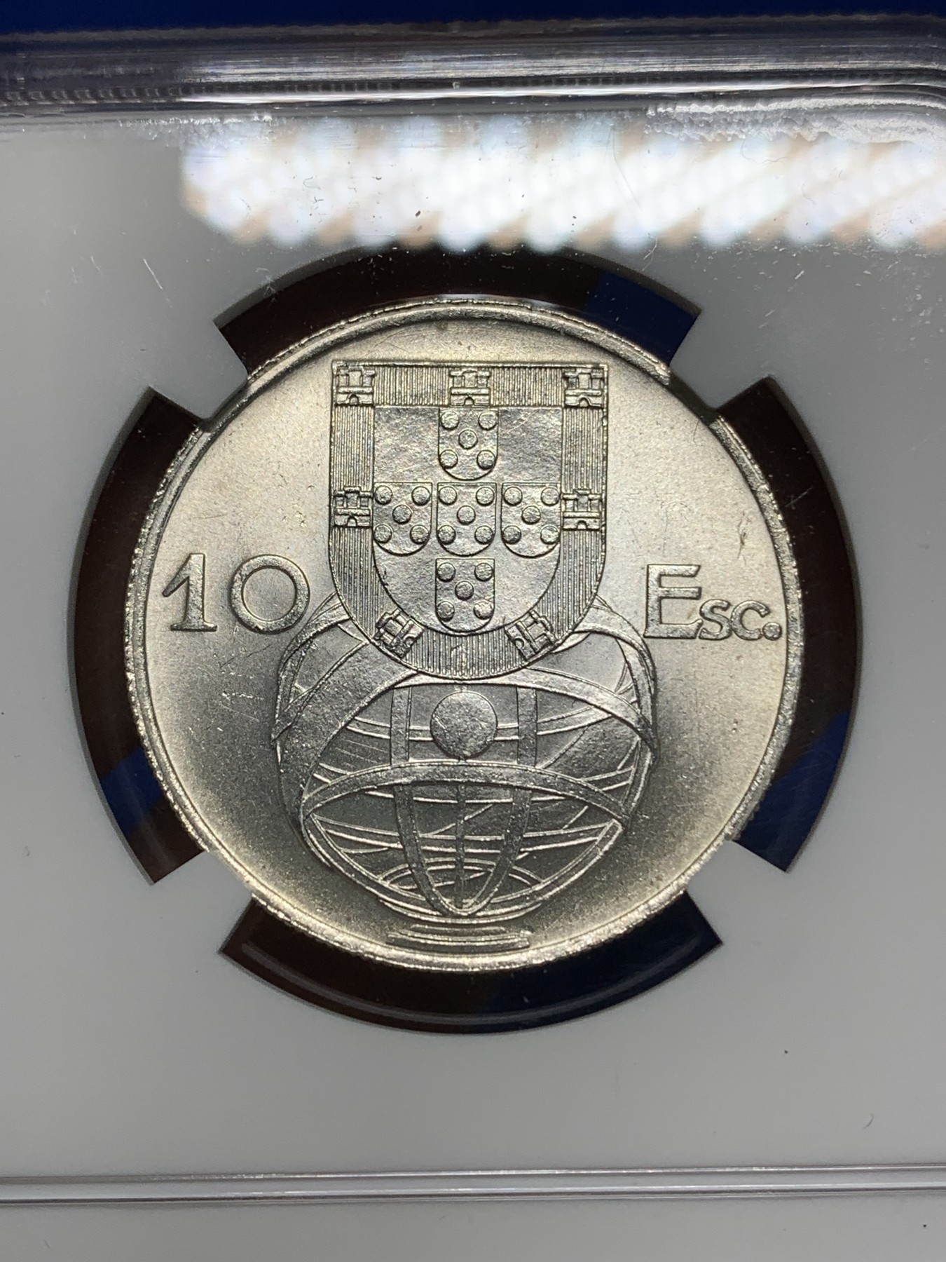 《竞宝斋》第224场-周日，周一，周二 3场 (全场包邮) NGC MS65 葡萄牙1955年大帆船10埃斯库多银币