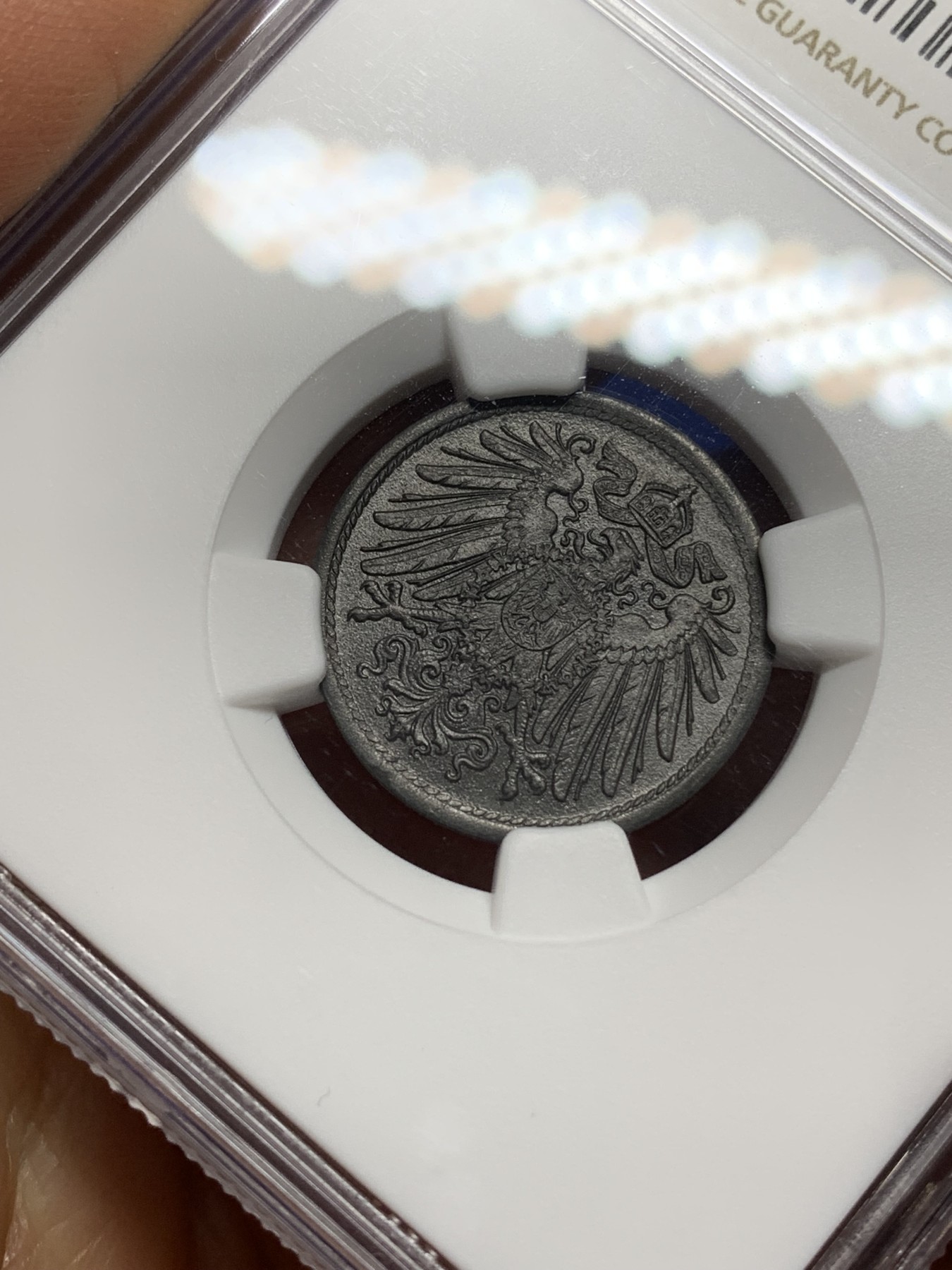 《竞宝斋》第224场-周日，周一，周二 3场 (全场包邮) NGC-MS64 德国（1921年）10芬尼锌币 亚军分，少见好品