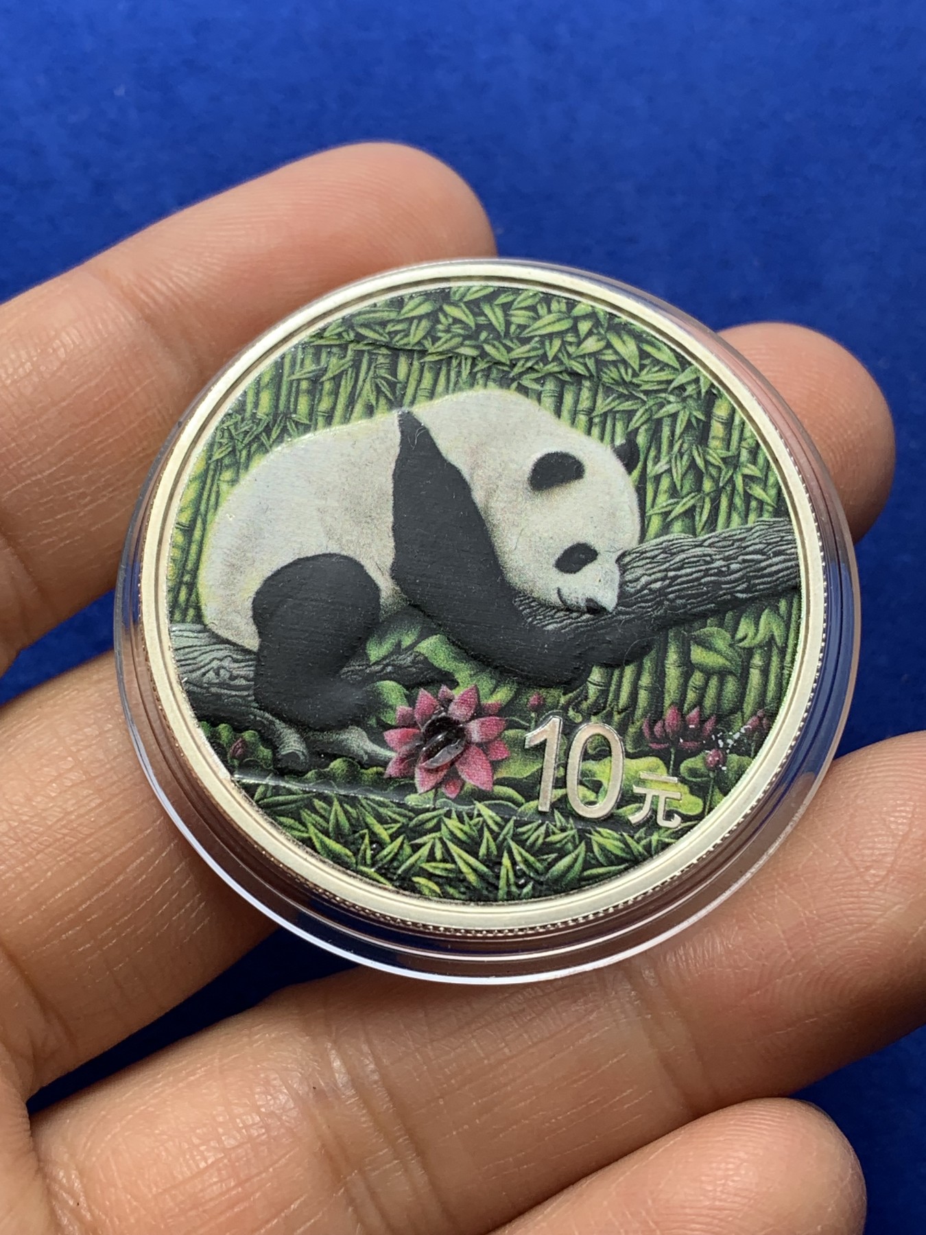 《竞宝斋》第224场-周日，周一，周二 3场 (全场包邮) 中国2016熊猫10元彩色纪念币 999银 30克