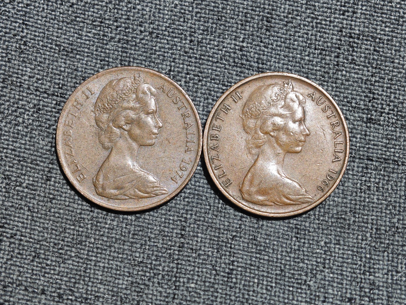 外国硬币收藏第5期 澳大利亚女王蜥蜴2分早期年份2枚