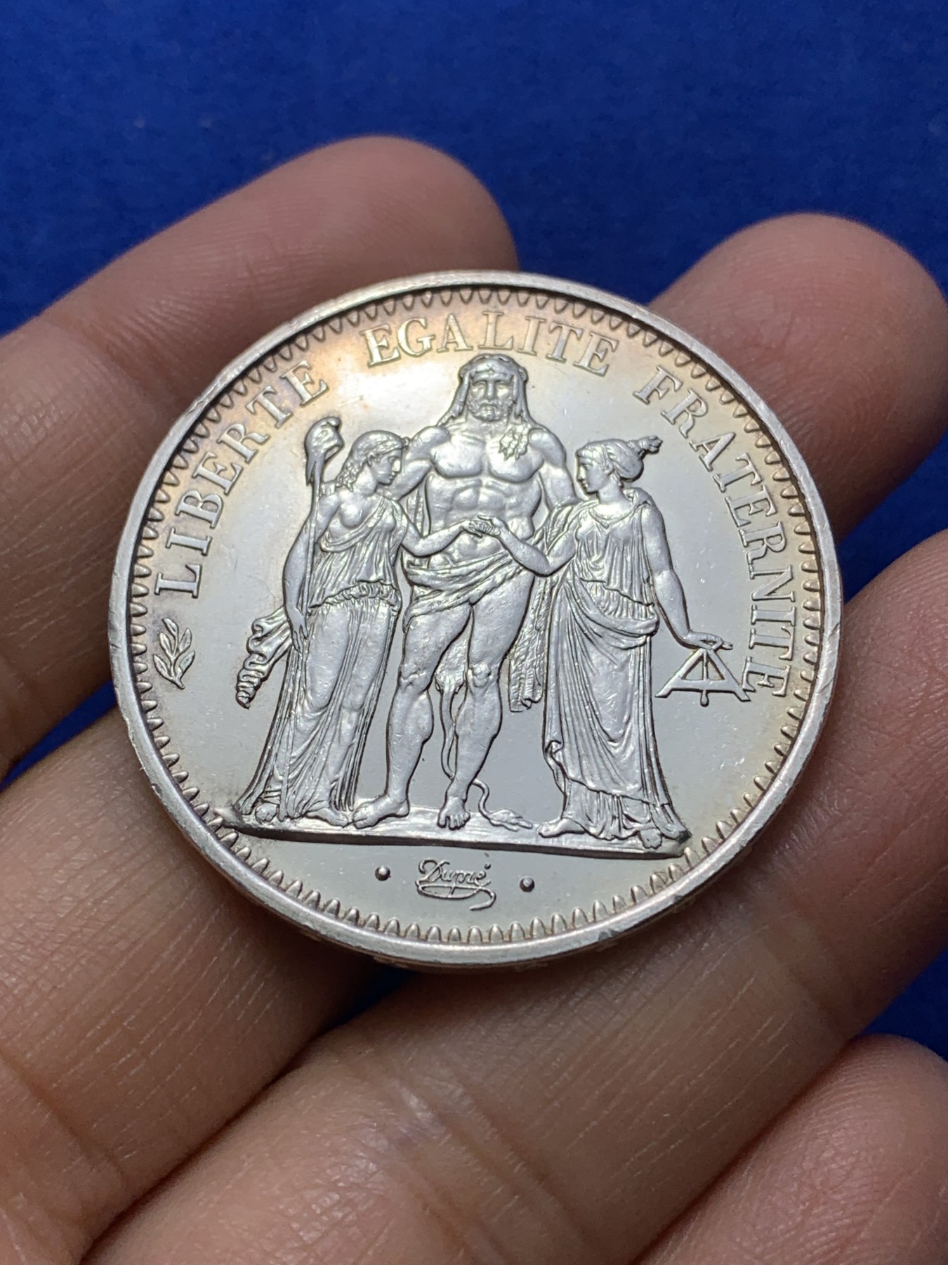 《竞宝斋》第224场-周日，周一，周二 3场 (全场包邮) 法国 1970年 大力神 10法郎银币