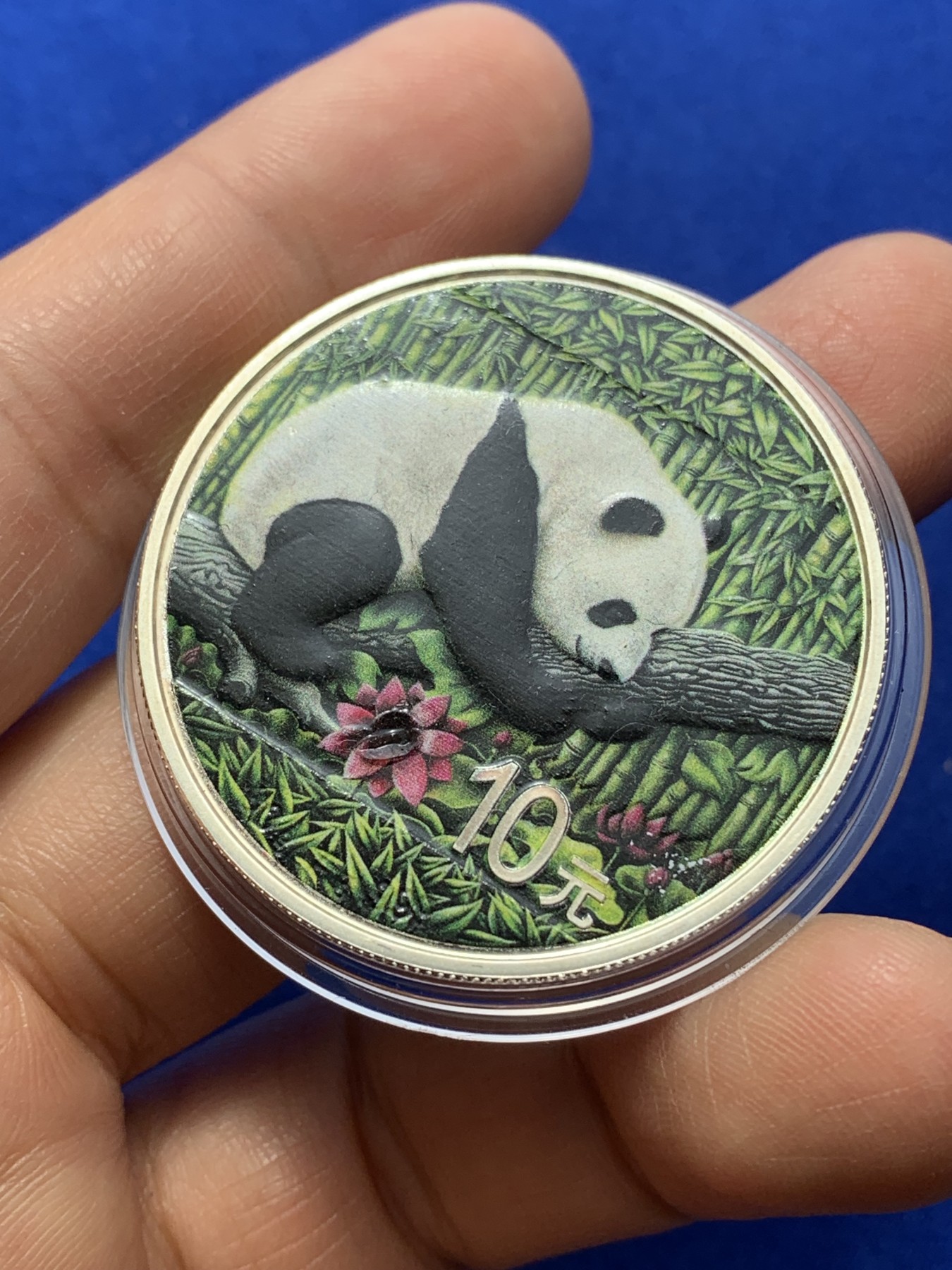 《竞宝斋》第224场-周日，周一，周二 3场 (全场包邮) 中国2016熊猫10元彩色纪念币 999银 30克