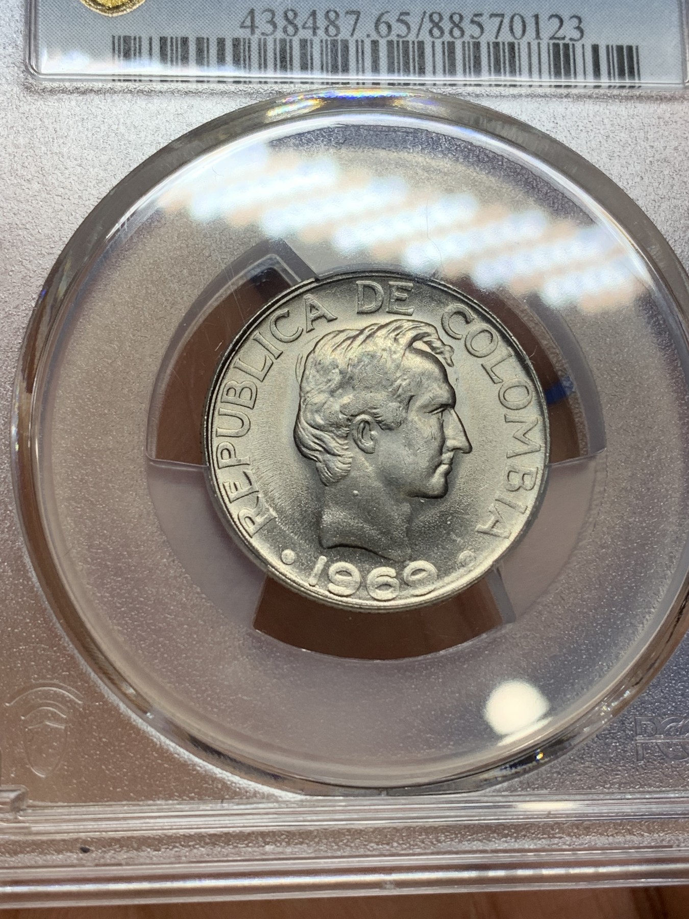 《竞宝斋》第224场-周日，周一，周二 3场 (全场包邮) PCGS金盾 MS65 哥伦比亚1969年20分镍包钢币