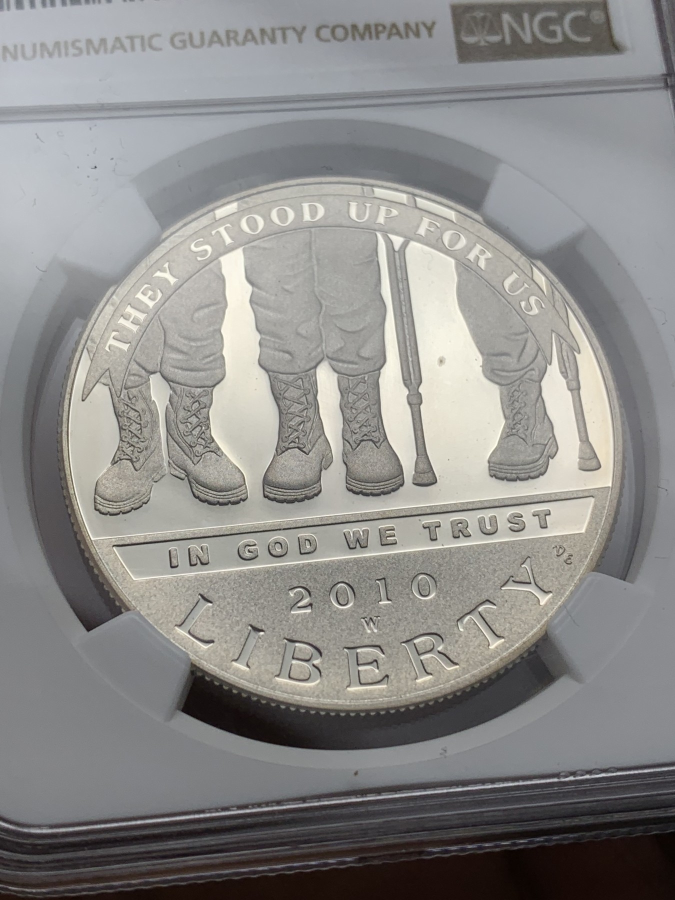 《竞宝斋》第224场-周日，周一，周二 3场 (全场包邮) NGC PF69UC 美国2010年残疾军人1美元大银币