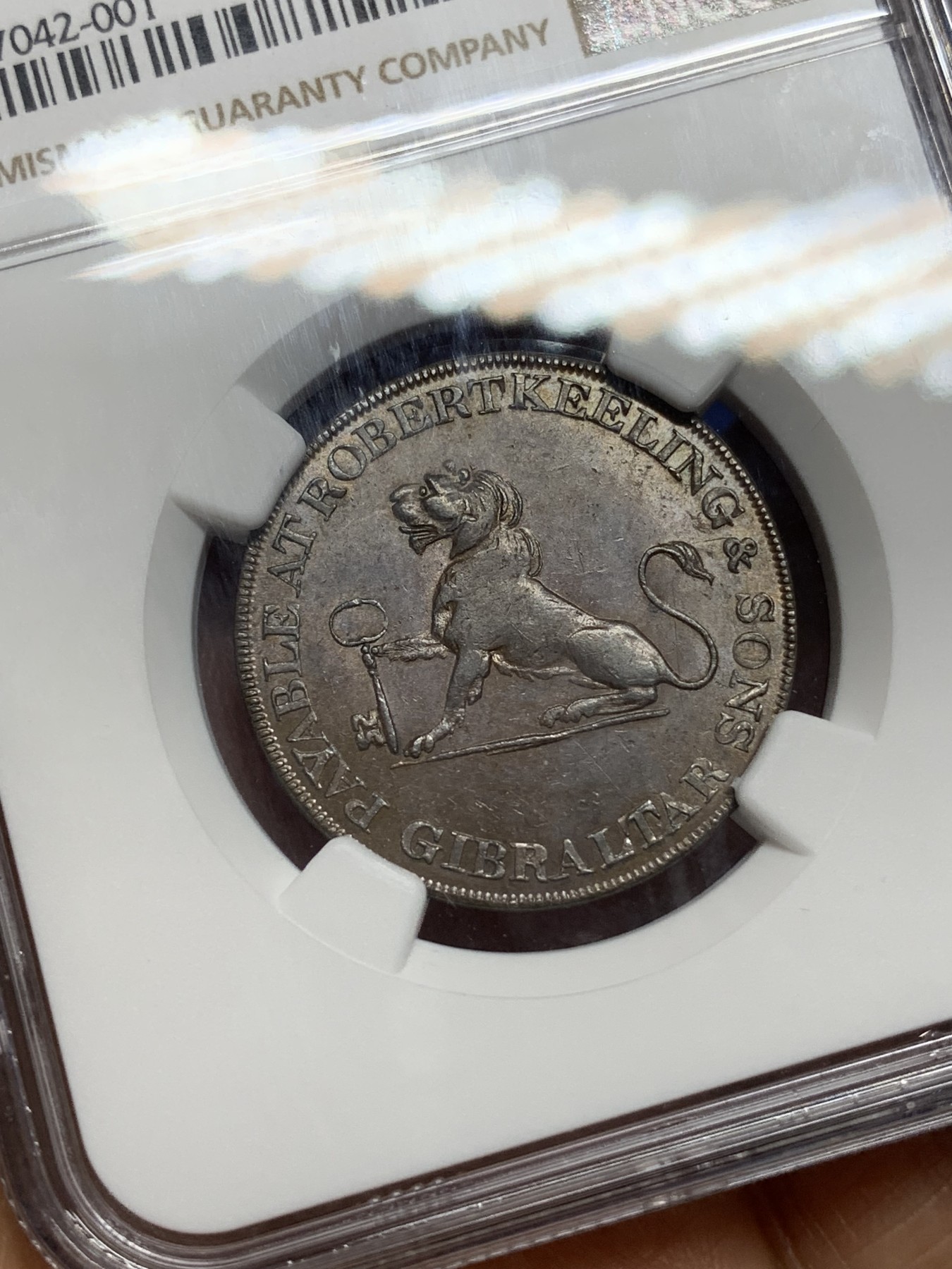 《竞宝斋》第224场-周日，周一，周二 3场 (全场包邮) 唯一冠军分 NGC MS63 BN 英属直布罗陀 1810  小字版 2夸脱 铜币 单年单版 稀见品种