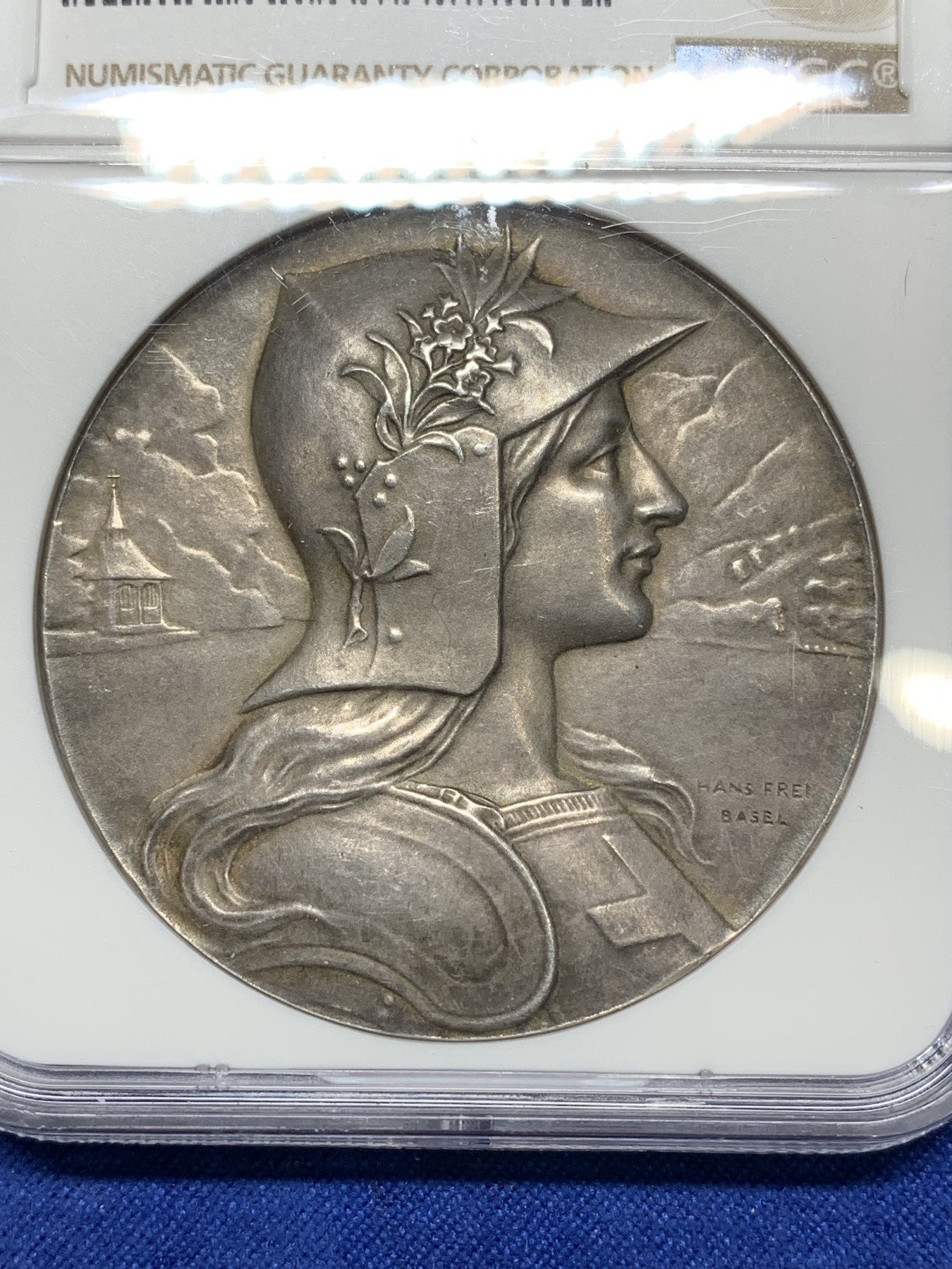 《竞宝斋》第224场-周日，周一，周二 3场 (全场包邮) NGC MS63 瑞士1901卢塞恩射击节银章