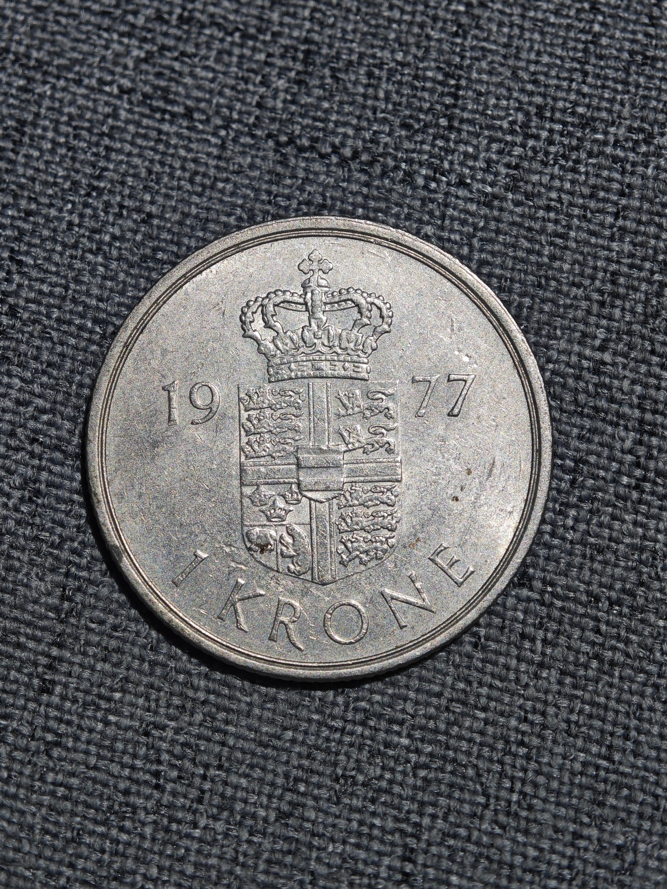 外国硬币收藏第5期 丹麦1977年玛格丽特女王1克朗