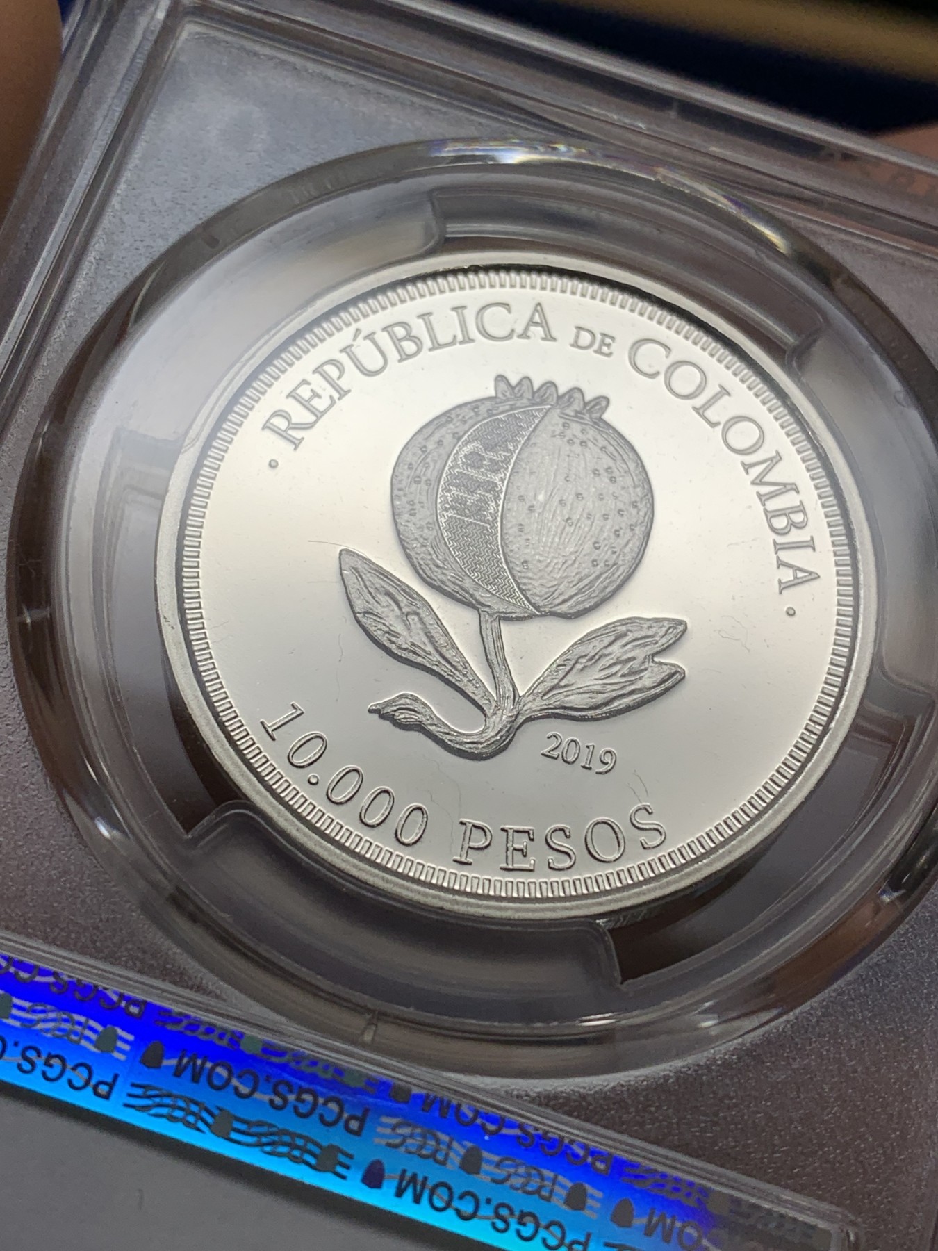 《竞宝斋》第224场-周日，周一，周二 3场 (全场包邮) PCGS金盾 MS69 哥伦比亚2019年独立二百周年纪念仿古1万比索镍币