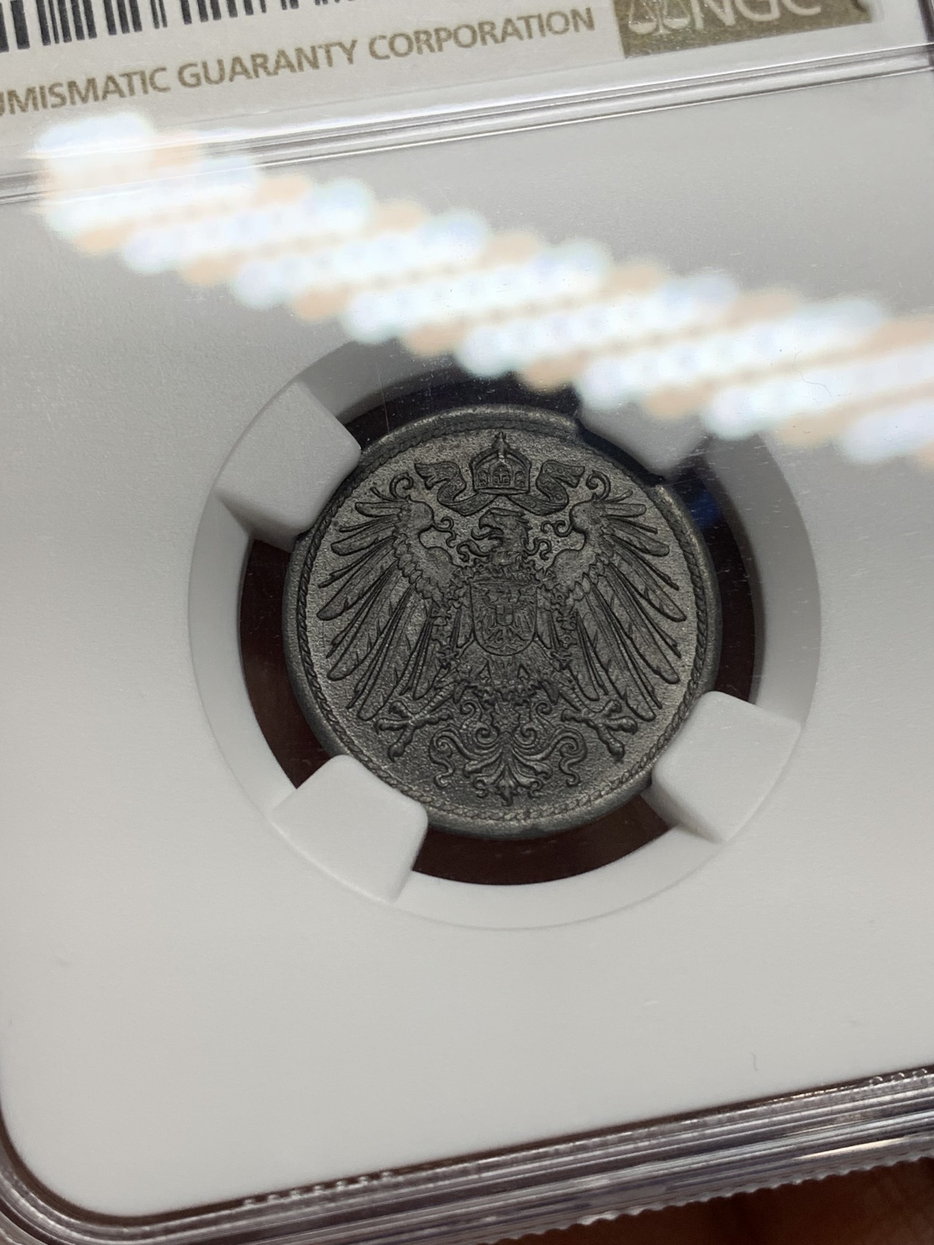 《竞宝斋》第224场-周日，周一，周二 3场 (全场包邮) NGC-MS64 德国（1921年）10芬尼锌币 亚军分，少见好品