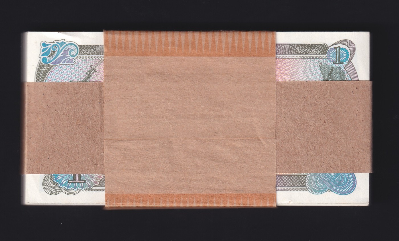 草稿银行第十五期国内外钞票拍卖 朝鲜1978年1圆券 原版银行券 原刀100张 全新原票 边角轻微压痕