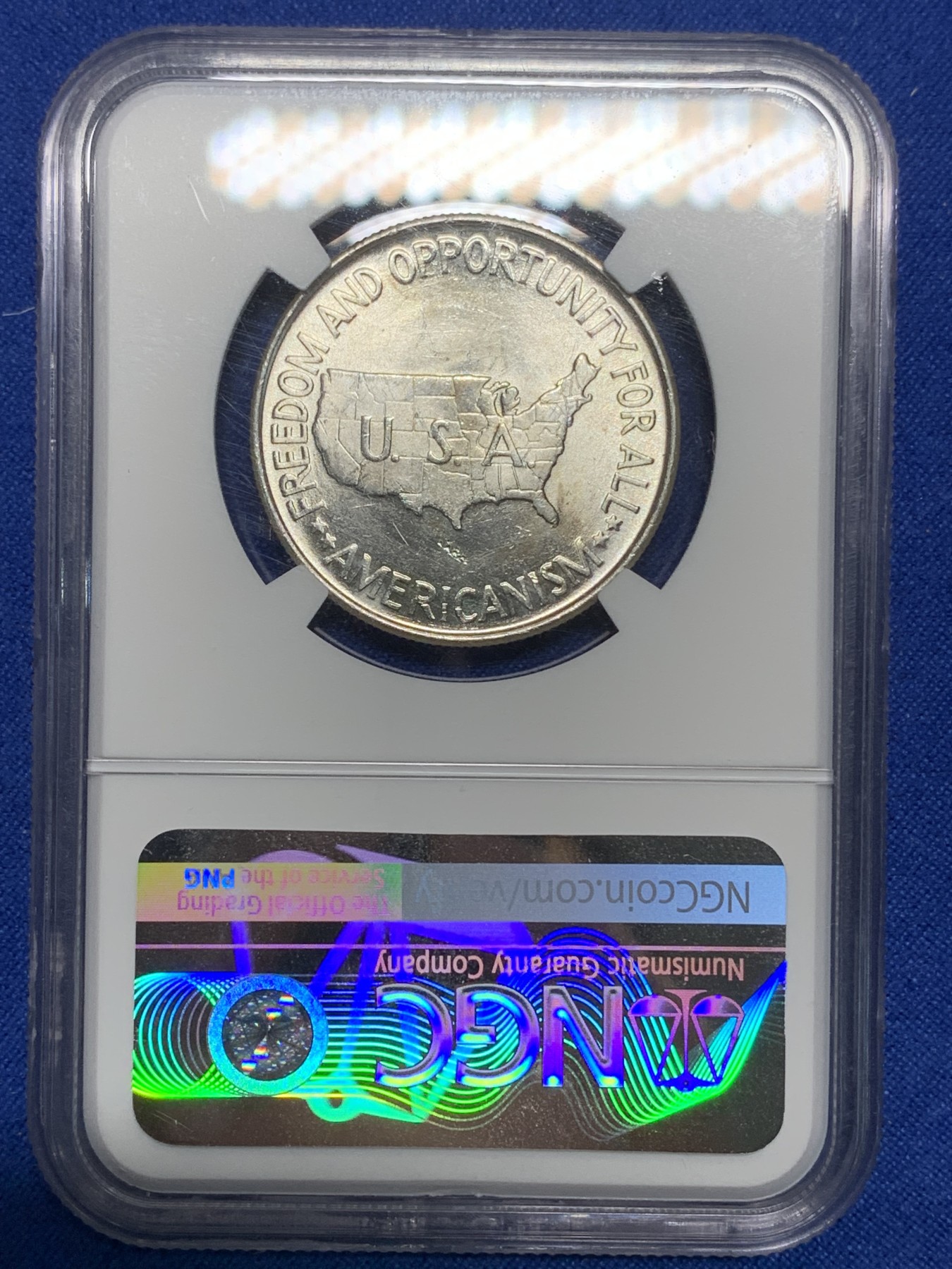 《竞宝斋》第224场-周日，周一，周二 3场 (全场包邮) NGC MS63 1952年美国卡佛华盛顿半美元银币