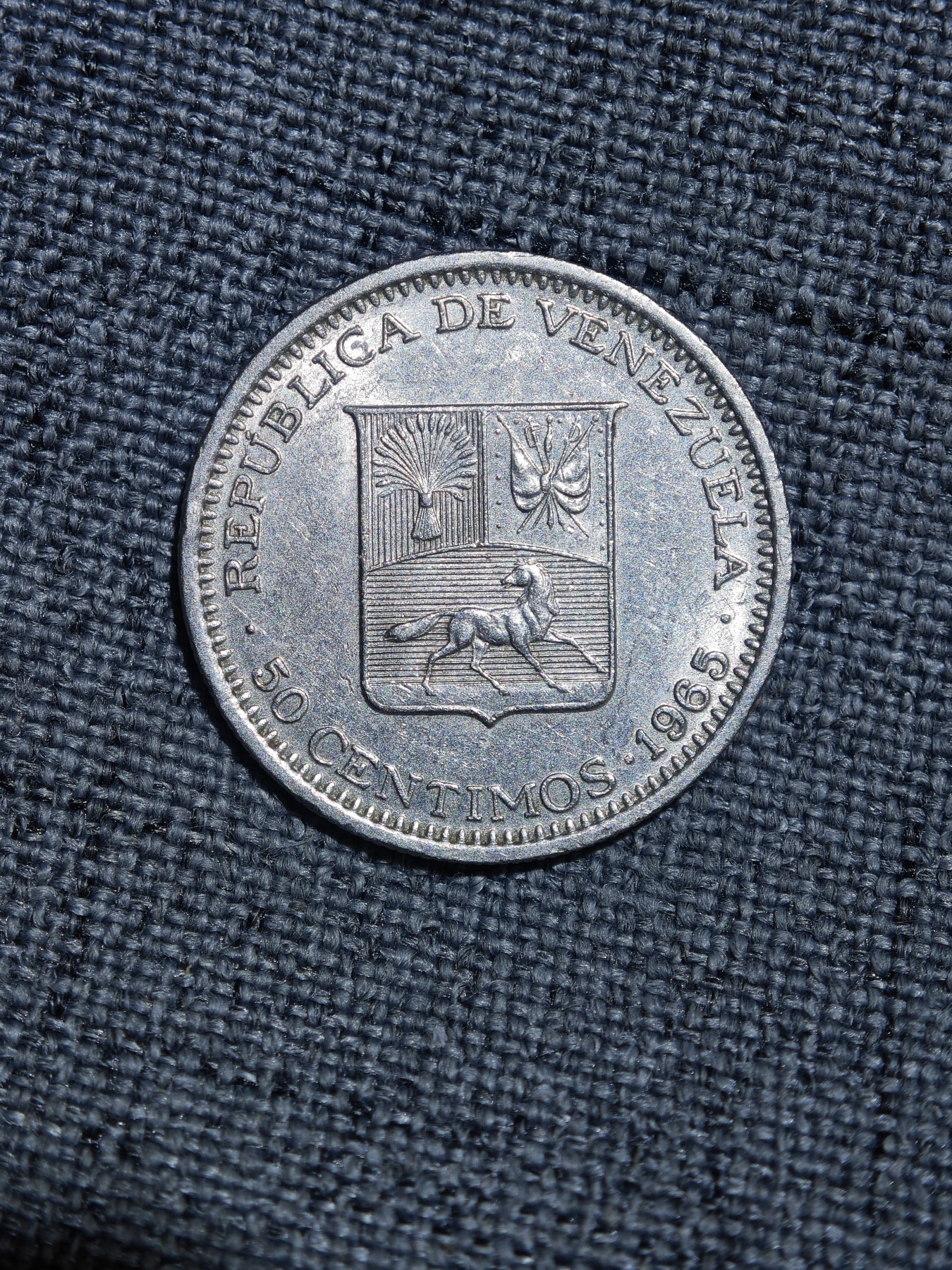 外国硬币收藏第5期 委内瑞拉1965年蒙波50分