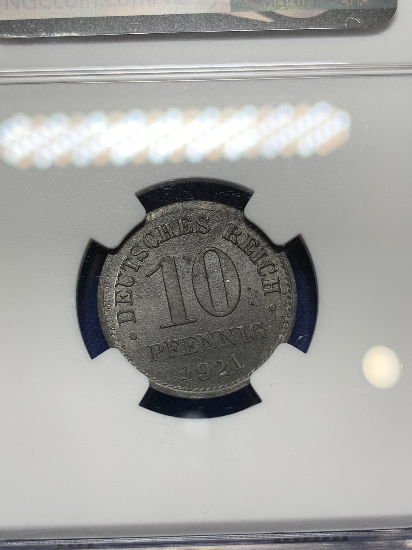 《竞宝斋》第224场-周日，周一，周二 3场 (全场包邮) NGC-MS64 德国（1921年）10芬尼锌币 亚军分，少见好品