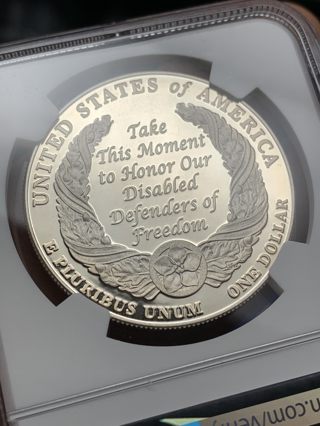 《竞宝斋》第224场-周日，周一，周二 3场 (全场包邮) NGC PF69UC 美国2010年残疾军人1美元大银币