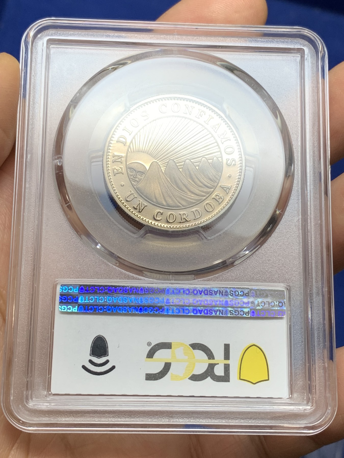 《竞宝斋》第224场-周日，周一，周二 3场 (全场包邮) PCGS金盾 PR67DCAM 尼加拉瓜1972年南美太阳神1科多巴精制镍币